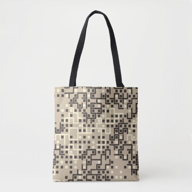 Bolsa Tote Padrão geométrico sem costura com elementos colori (Frente)