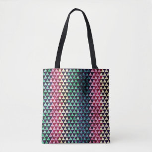Bolsa Tote Padrão geométrico sem costura do triângulo Vintage