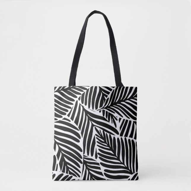 Bolsa Tote Padrão Geométrico Sem Vista da Selva Monocromática (Frente)