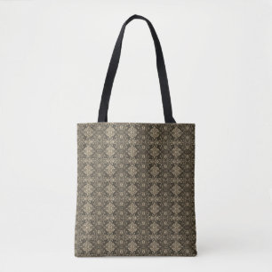 Bolsa Tote Padrão Geométrico Tons Marrons