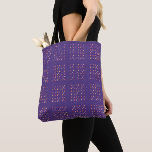 Bolsa Tote Padrão Geométrico Triângulo Roxo