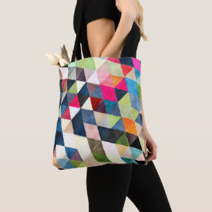 Bolsa Tote Padrão Geométrico / Triângulos do PixDezines Boho
