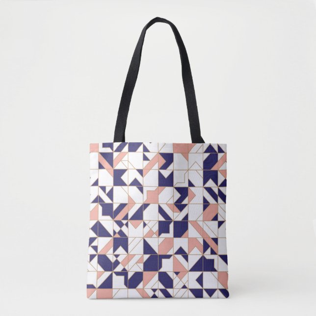 Bolsa Tote Padrão geométrico uniforme moderno (Frente)