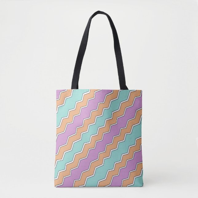 Bolsa Tote Padrão Geométrico ZigZag (Frente)