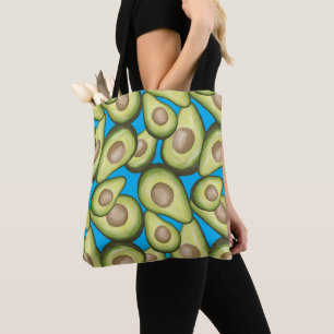 Bolsa Tote Padrão Gourmet Fresco Vegan Avocado