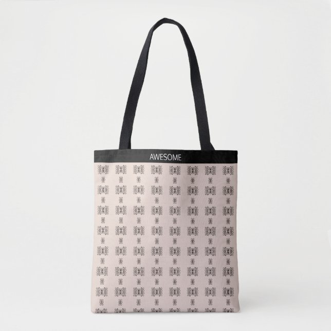Bolsa Tote Padrão helicoidal abstrato moderno em bege (Frente)