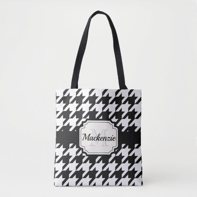 Bolsa Tote Padrão Houndstooth (Frente)
