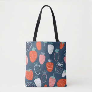 Bolsa Tote Padrão infantil sem costura com morango desenhado
