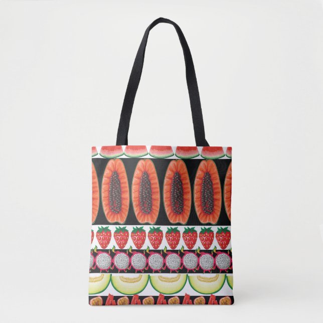 Bolsa Tote Padrão Ininterrupto de Tendência do Fruta Exótico (Frente)