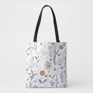 Bolsa Tote Padrão Invisível de Abstrato Floral Elegante