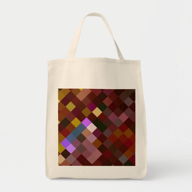 Bolsa Tote Padrão ixelado - Marrom (Frente)