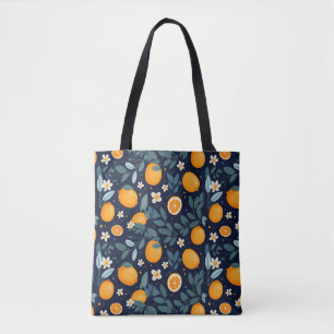 Bolsa Tote Padrão Laranja e Delícia Floral