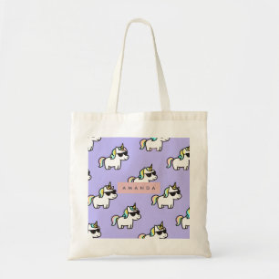 Bolsa Tote Padrão Legal do Rainbow Unicorn Personalizado