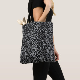 Bolsa Tote Padrão Leopardo Cinza
