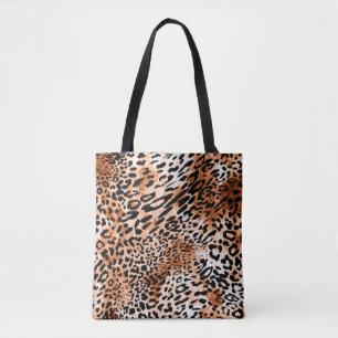 Bolsa Tote Padrão leopardo sem costura, impressão animal af