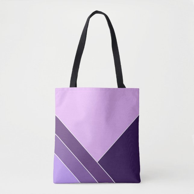 Bolsa Tote Padrão Lilac Roxo-Elegante Vee Home (Frente)