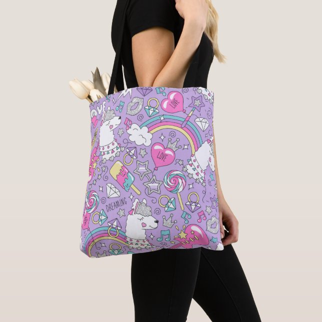 Bolsa Tote Padrão Llama 1 (Close Up)