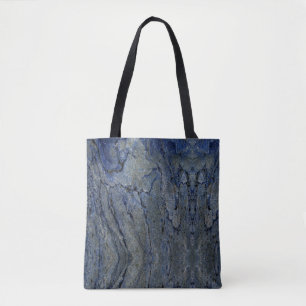 Bolsa Tote Padrão Marcado de Pedra Azul