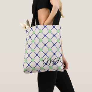 Bolsa Tote Padrão Marroquino Roxo e Verde