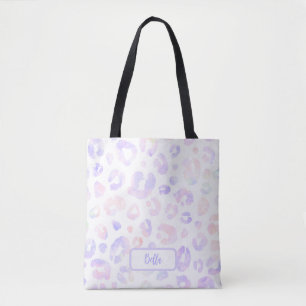 Bolsa Tote Padrão Metálico-Branco-Leopardo