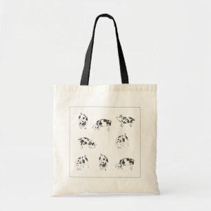 Bolsa Tote Padrão Minimalista de Linha de Porco Cottagecore V