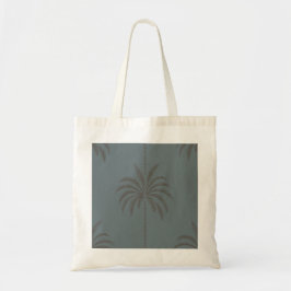 Bolsa Tote Padrão Minimalista de Palmeira Azul Cinza Tropical
