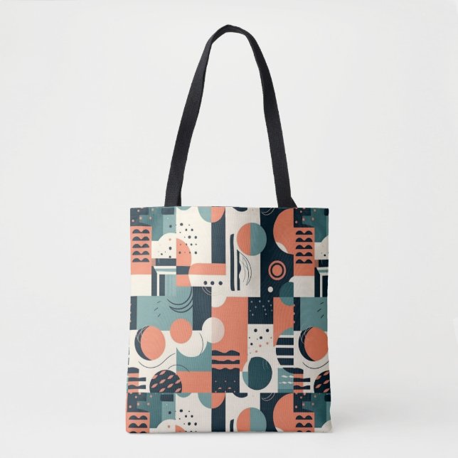 Bolsa Tote Padrão mínimo de Abstrato sem costura - Geométrico (Frente)