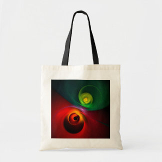 Bolsa Tote Padrão Moderno de Abstrato de Arte Yin Yang Verde