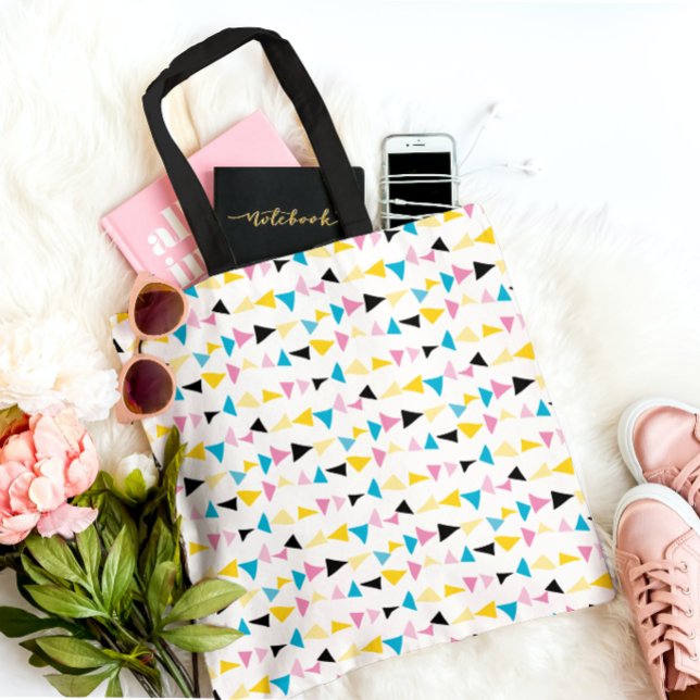 Bolsa Tote Padrão moderno de confetes geométricos (Modern, colorful abstract confetti shapes tote bag.)