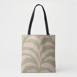 Bolsa Tote Padrão Moderno de Folha de Palmeira Tropical Sage