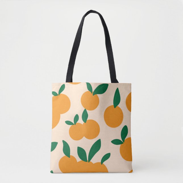 Bolsa Tote Padrão Moderno de Frutas de Na moda Citros (Frente)