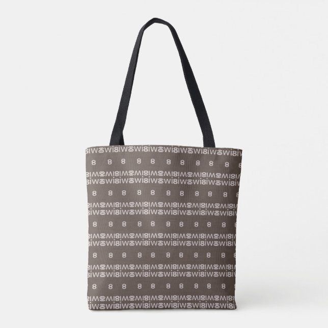 Bolsa Tote Padrão moderno de na moda castanho e bege (Verso)