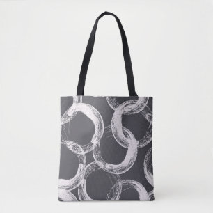 Bolsa Tote Padrão monocromático sem costura com círculos