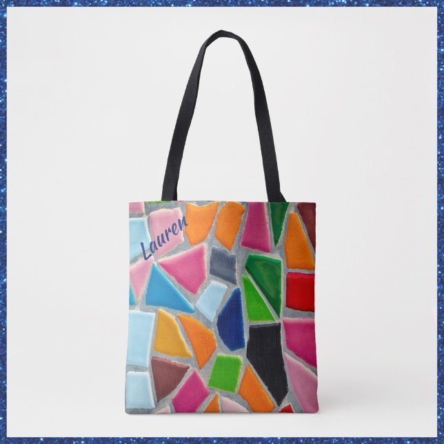 Bolsa Tote Padrão Mosaico Colorido (Criador carregado)