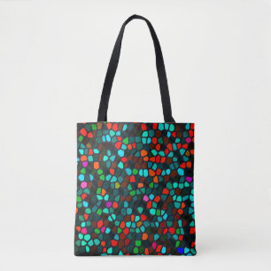 Bolsa Tote Padrão Mosaico Colorido Multicolorido