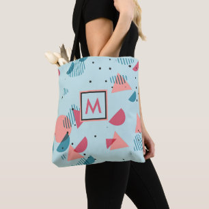 Bolsa Tote Padrão Mosaico Retro Fofo Personalizado dos Anos 8