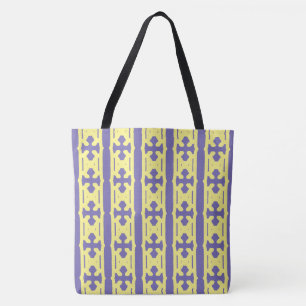 Bolsa Tote Padrão Na moda amarelo e azul moderno
