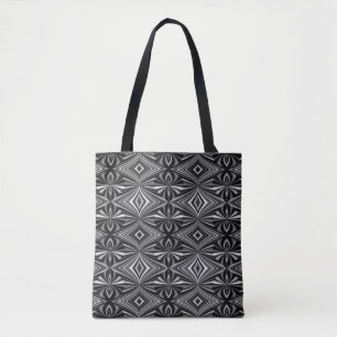 Bolsa Tote Padrão na moda preto e branco