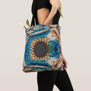 Bolsa Tote Padrão Nativo Turquesa do Sudoeste