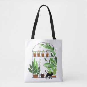 Bolsa Tote Padrão natural, estufa, jardinagem. Cerca, escoam