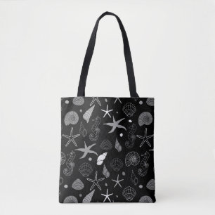 Bolsa Tote Padrão Negro do Sea Life
