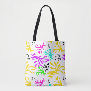 Bolsa Tote padrão neon multicolorido abstrato