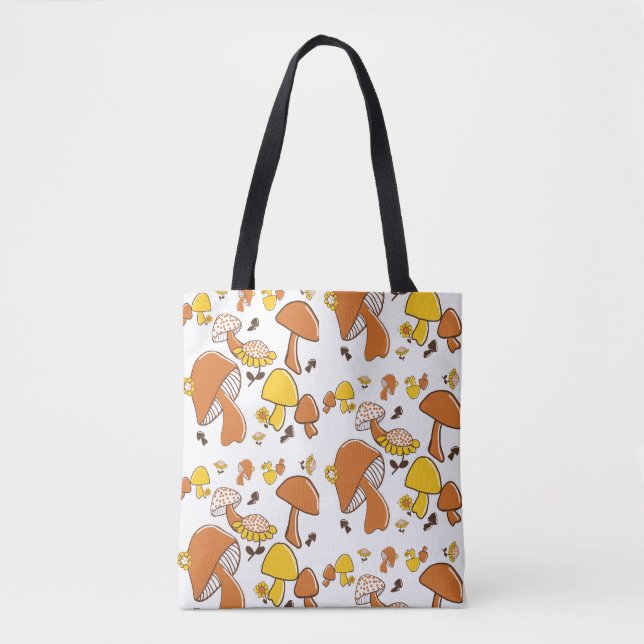 Bolsa Tote Padrão Nostalgic Mushroom (Frente)