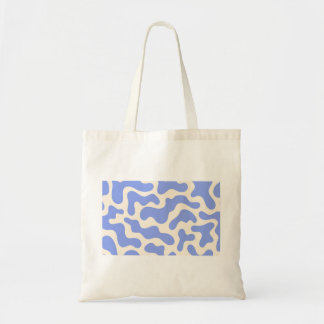 Bolsa Tote Padrão Ondulado Orgânico Bege Azul