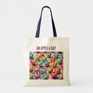 Bolsa Tote Padrão Origami - Uma Maçã por Dia