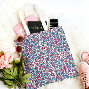 Bolsa Tote Padrão Ornamental de Azulejos Turcos
