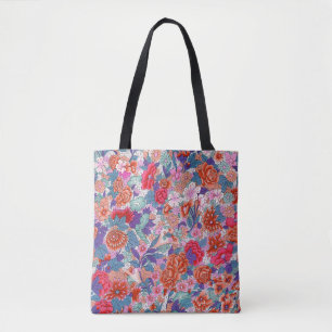 Bolsa Tote Padrão ornamental em cores impressionantes