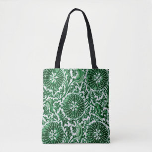 Bolsa Tote Padrão Ornamental Ornamental Vintage Green
