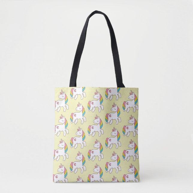 Bolsa Tote Padrão Pastel Unicorn (Frente)