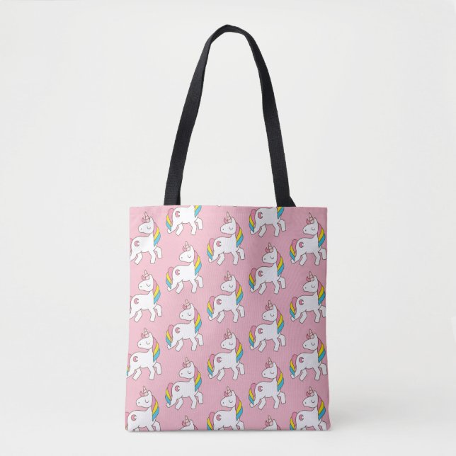 Bolsa Tote Padrão Pastel Unicorn (Frente)